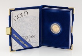 1999-W 1/10 Oz. Oro American Eagle Prueba Moneda Con / Funda Y COA - £296.74 GBP