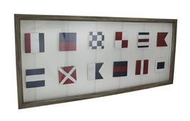Scratch &amp; Dent Wood Framed Nautical Signal Flags Decorative Wall Hanging - £13.89 GBP