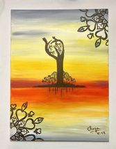 Original Acrylic Landscape “Beating Heart” Art On Canvas Panel, 9 By 12 ... - $117.81