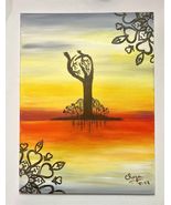Original Acrylic Landscape “Beating Heart” Art On Canvas Panel, 9 By 12 ... - $117.81