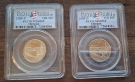 2005 P And D Pcgs MS68SF Satin Finish Oregon State Quarters Both Coins - £19.28 GBP