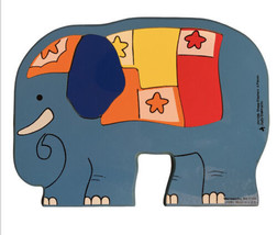 Vintage 1991 Judy Instructo Circus Elephant Wooden Puzzle Frame Tray Preschool - £14.23 GBP