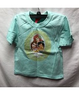 Disney Girls Sz S Mint Green Tshirt T Shirt Three Princesses Short Sleeve - £7.10 GBP