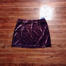 Abound Mini Skirt Burgundy Stem Women Pull On Velour Size Medium Slit - £12.38 GBP