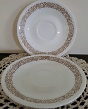 Corelle Corning Brand ~ Set of Two (2)~ Saucers ~ Replacements ~ Woodland Brown - £18.09 GBP