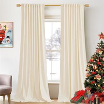 Stangh Cream White Velvet Curtains 96 Inches Long For Nursery Kids, 2 Panels - $72.93