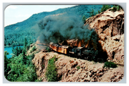 Narrow Gauge Railroad Coal Burning Train in Colorado Postcard Unposted - £3.82 GBP