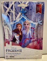 Disney Frozen II ANNA &amp; ELSA Snowflake Shape 33&quot; Foil Balloon - Great for Fans! - £4.05 GBP