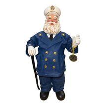 Clothtique By Possible Dreams Captain Wood Figure Santa Blue Suit White ... - $25.00