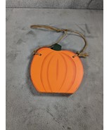 Halloween Pumpkin Jack O Lantern Wall Plaque Wall Hanger Wooden 5.5&quot; - £8.18 GBP