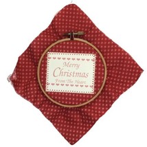 Merry Christmas From the Heart Finished Craft Piece Red &amp; Cream - £12.02 GBP
