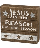 Primitives by Kathy Slat Box Sign, Jesus is The Reason for The Season 6 x 6 - $13.86
