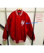 JH Design New York Mets Wool Varsity Jacket w/ Leather Lettering 5XL Rare - $1,569.15