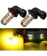 H10 9140 9145 Yellow LED Fog Light Bulbs 3000 Lumens Super Bright 3030 - $27.99
