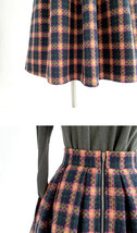 BLACK PLAID Midi Skirt Winter Women Plus Size Long Plaid Skirt Outfit image 15