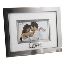 NEW VIEW Love silverplated 6&quot; x 4&quot; Frame with Shiny Metal Letters - £11.49 GBP