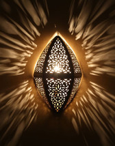 Moroccan Wall Light Brass Antique Lamp Copper Sconce Engraved Style Sconce - £108.93 GBP