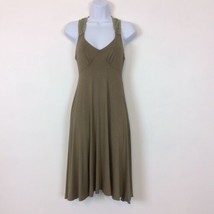 Fray Dress Womens Size Small Olive Green V Neck Crochet Racerback Fit and Flare - £29.98 GBP