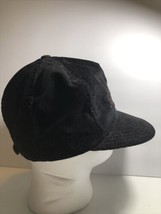 Vintage Leinenkugel Corduroy Trucker Hat Flat Brim Bock Ox Black SnapBac... - $23.33