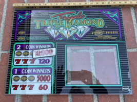Igt Slot Machine Belly Glass triple diamond  19 x 14 - £53.97 GBP