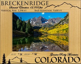 Breckenridge Colorado Laser Engraved Wood Picture Frame Landscape (5 x 7) - £24.77 GBP