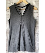 Nike Gray Sleeveless Hoodie Women S Quarter Zip Pocket Shirt Athleisure ... - $13.83