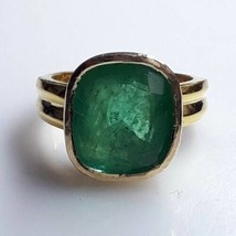 Mom Gift Ring Natural Green Emerald 14k Yellow Gold May Birthstone Valentine&#39;s D - £549.95 GBP