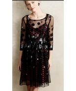 Plenty By Tracey Reese Black & Red Sequin Dot Estella Mesh Dress Open Back Size - $105.60