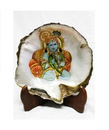Marble Lord Krishna Shell &amp; Pearl Frame 24K Gold Foil Handmade Anniversa... - £404.21 GBP