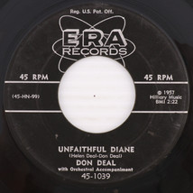 Don Deal – Unfaithful Diane / Devil Of Deceit - 1957 45 rpm 7&quot; Record 45... - $12.21