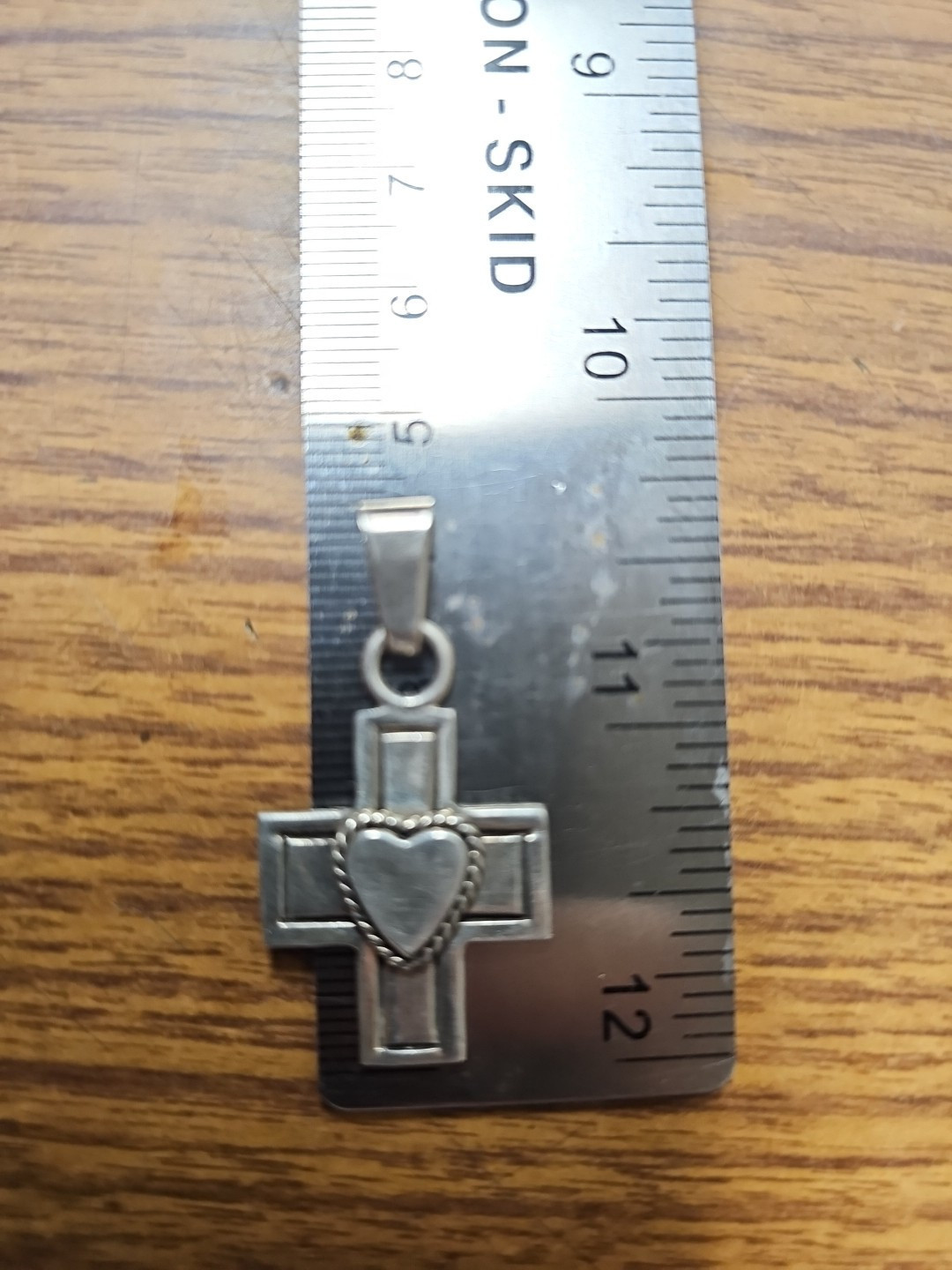 Heart Cross 925 Silver Charm Pendant Crucifex Item image 3
