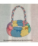 Bunny Basket Cut &amp; Sew Craft Panel Pattern Fabric Floral Rabbit Vintage 80s - $44.51 CAD