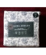 New Laura Ashley Full Flannel Sheet Set Faye Toile Black Gray White Floral - £77.68 GBP