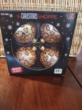 The Christmas Shoppe 3.15&quot; Leopard Bulbs 1ea Set of 4-Brand New-SHIPS N 24 HOURS - £23.46 GBP