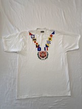 Vintage Naval Military Flag T-Shirt White Mens Large Anchor maritime Arm... - £3.05 GBP