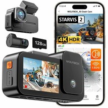WOLFBOX X5 3 Channel 4K Dash Cam STARVIS 2 IMX6784K+2.5K+1080P Front and... - $419.69