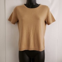 Lord &amp; Taylor Cashmere Women’s Sweater Short Sleeve 2 Ply Camel Size PS - £38.94 GBP
