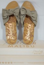 Blowfish Malibu Women&#39;s Ginah Bow Tie Slides Sandals Malibu Taupe Canvas Sz 9M - £30.15 GBP