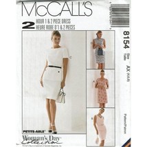 McCalls Sewing Pattern 8154 One or Two Piece Dress Misses Size 4-8 - $8.99