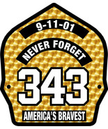 Firefighter Sticker -9/11 Never Forget 343 Gold Leaf look decal - Variou... - £3.88 GBP+