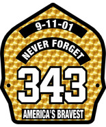 Firefighter Sticker -9/11 Never Forget 343 Gold Leaf look decal - Variou... - $93.89 MXN+
