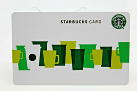 Starbucks Coffee 2010 Gift Card Multi Color Green Cups Fall White Zero Balance - £8.66 GBP