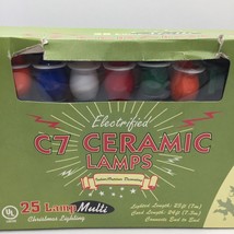 C7 Ceramic Multicolor String Lights Ceramic Lamps 25 Count Indoor Outdoo... - £23.94 GBP
