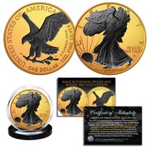 2023 1 oz 999 Silver American Eagle Coin 24K Gold Clad w/ Black Ruthenium TYPE 2 - £67.44 GBP