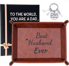 Husband Birthday Gift-Gifts for Him Husband Gifts from Wife-Leather Valet Tray G - £16.89 GBP