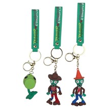 Plants VS Zombies Keychain Set Cartoon Figures Shooter, Cone Head Zombie... - $11.46
