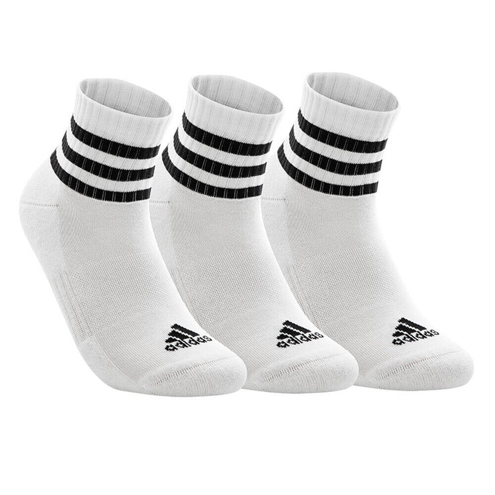 Primary image for adidas 3-Stripes Cushioned Mid-Cut Socks 3 Pairs Unisex Sportswear White HT3456
