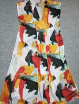 ZARA Women’s Dress Abstract Colorful Print V Neck Semi Sheer Size M - $324.69 MXN