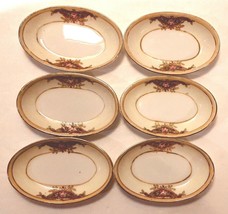 Nippon Hand Painted Gold Trim Rose Porcelain Open Salt Cellar Dish Set 6... - £14.91 GBP