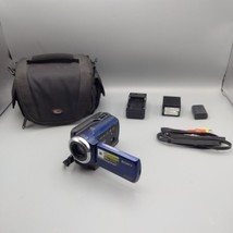 Sony Handycam DCR-SR47 60gb Blue Black Camcorder Battery Charger Bag TESTED - $95.03